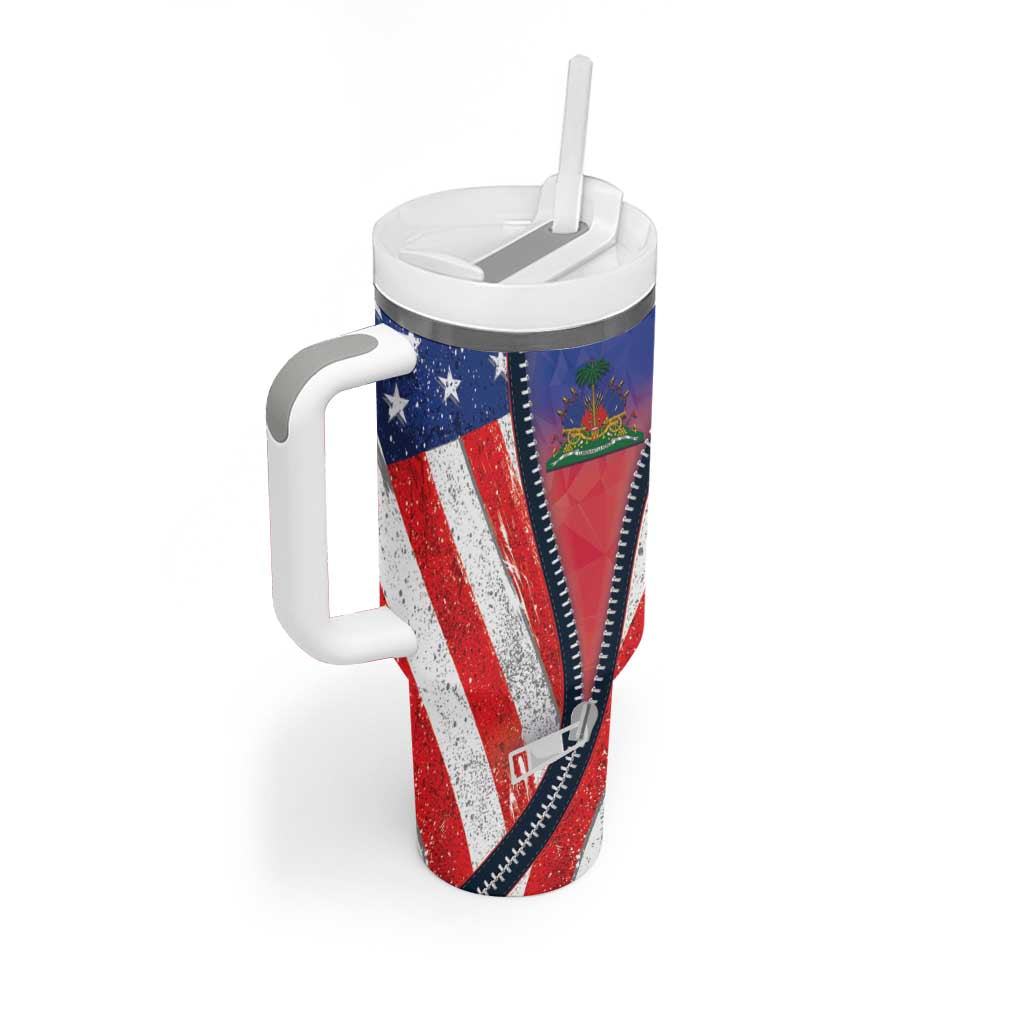 Haitian Americans Zipper Stylized Tumbler With Handle Haiti Heritage Month 2025 LT01