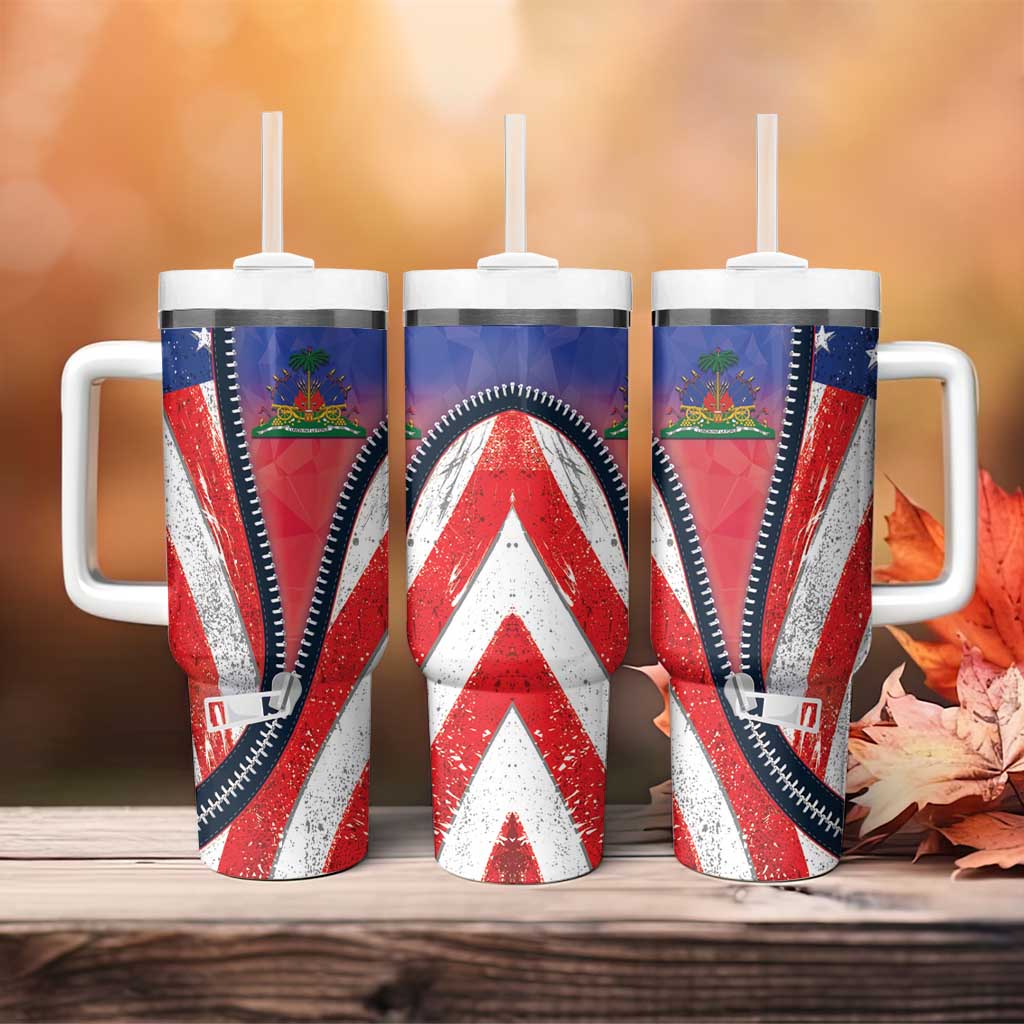 Haitian Americans Zipper Stylized Tumbler With Handle Haiti Heritage Month 2025 LT01