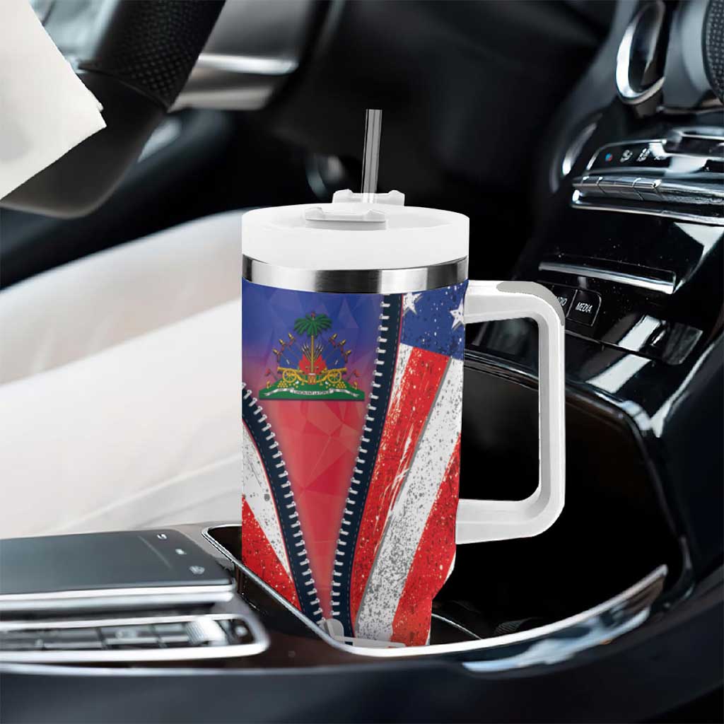 Haitian Americans Zipper Stylized Tumbler With Handle Haiti Heritage Month 2025 LT01