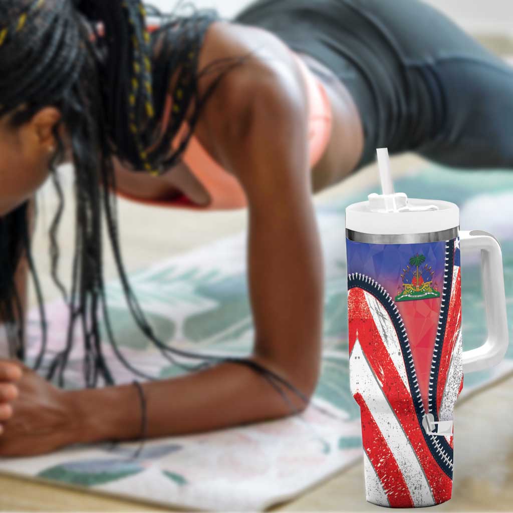 Haitian Americans Zipper Stylized Tumbler With Handle Haiti Heritage Month 2025 LT01
