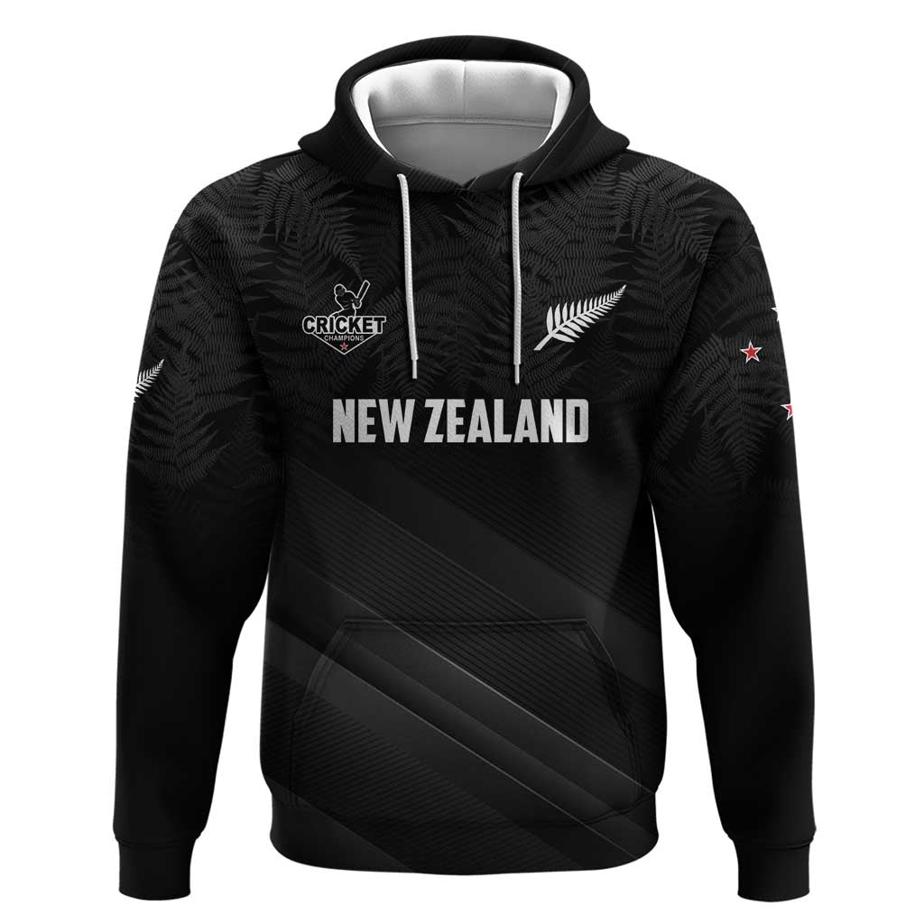 Custom New Zealand Cricket Hoodie Aotearoa Black Cap Come On LT01