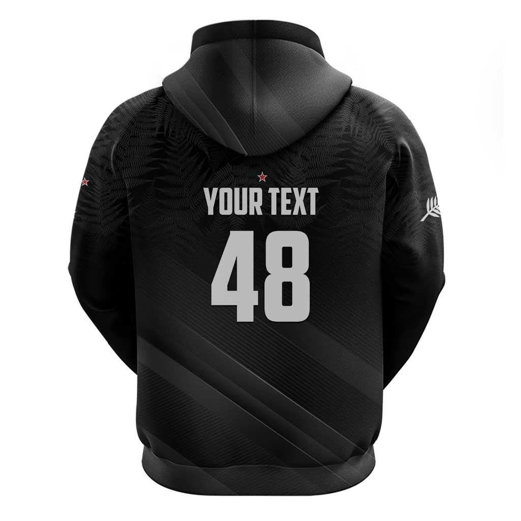 Custom New Zealand Cricket Hoodie Aotearoa Black Cap Come On LT01