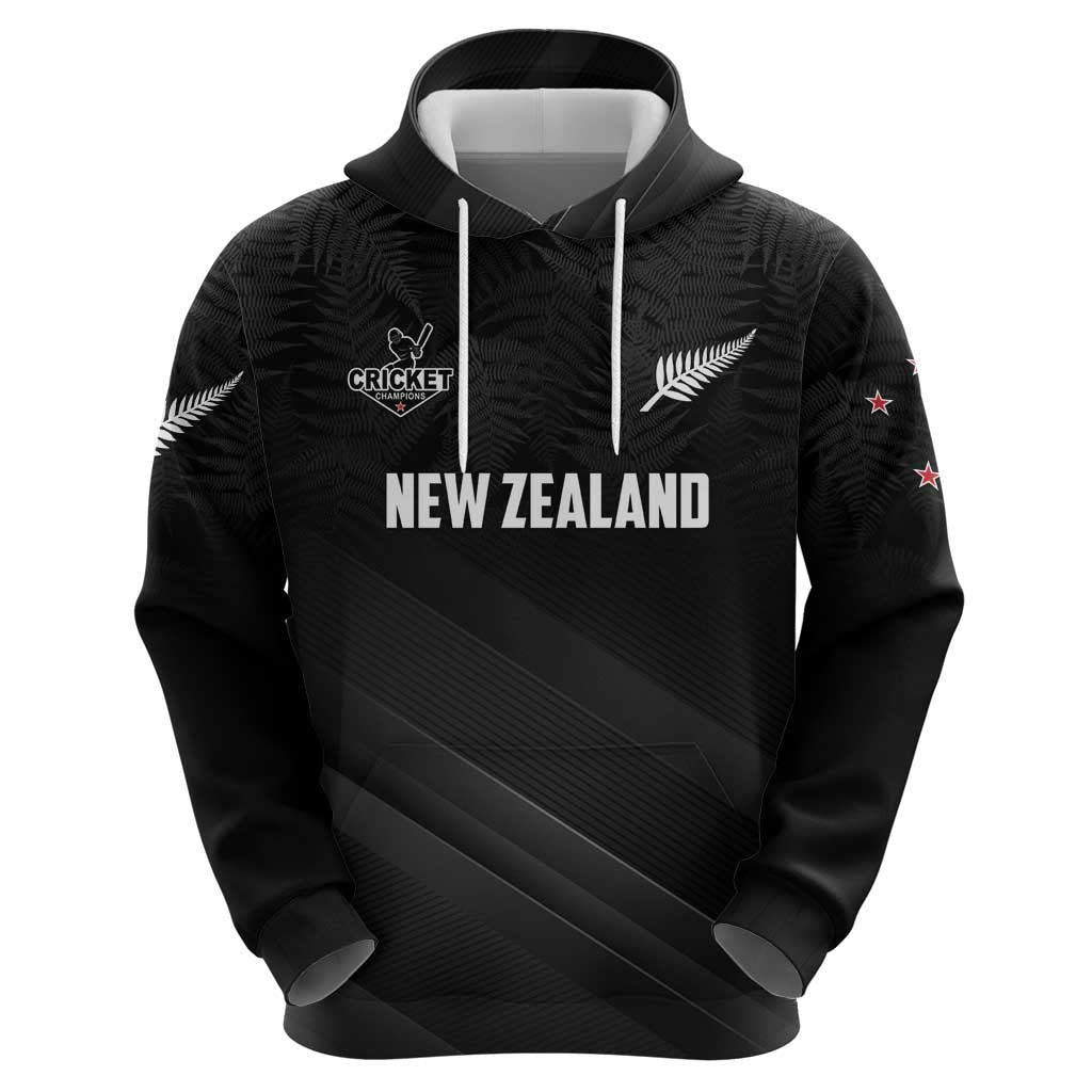 Custom New Zealand Cricket Hoodie Aotearoa Black Cap Come On LT01