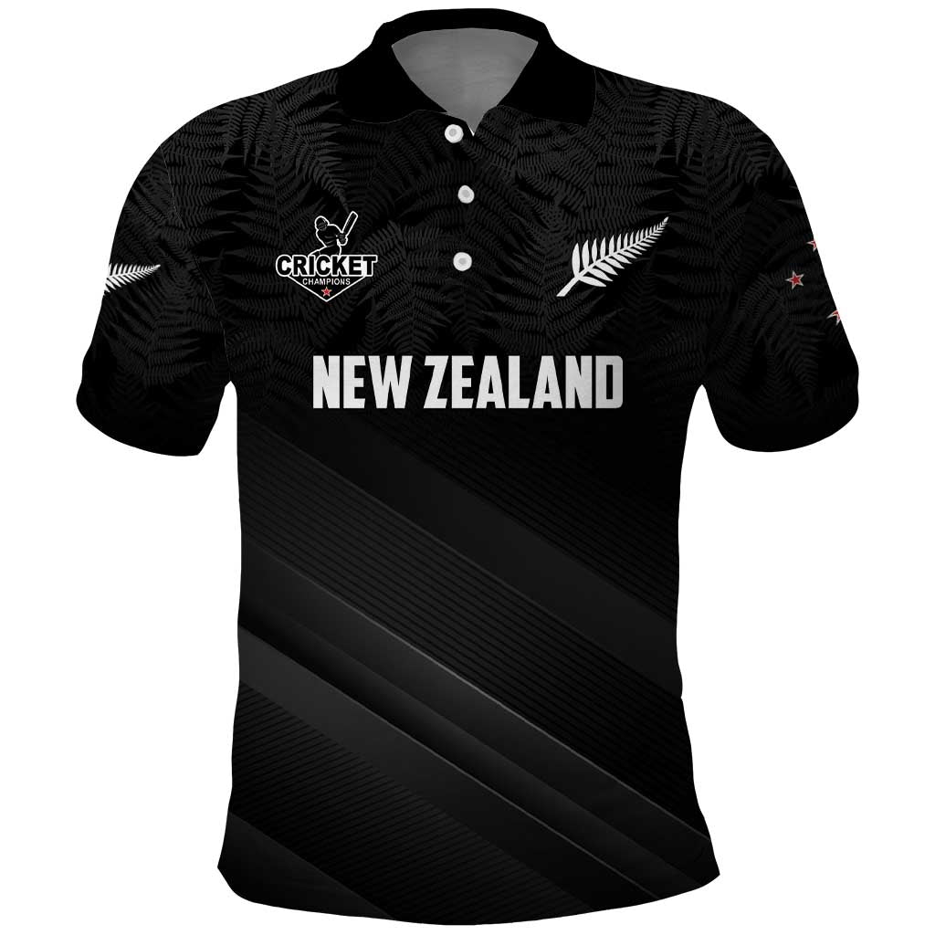 Custom New Zealand Cricket Polo Shirt Aotearoa Black Cap Come On LT01