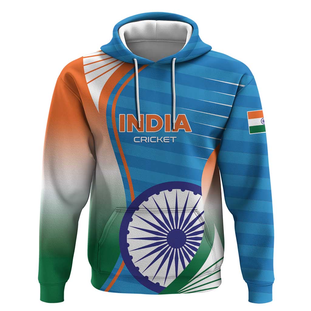 Custom India Cricket Hoodie Men in Blue Champions 2025 LT01