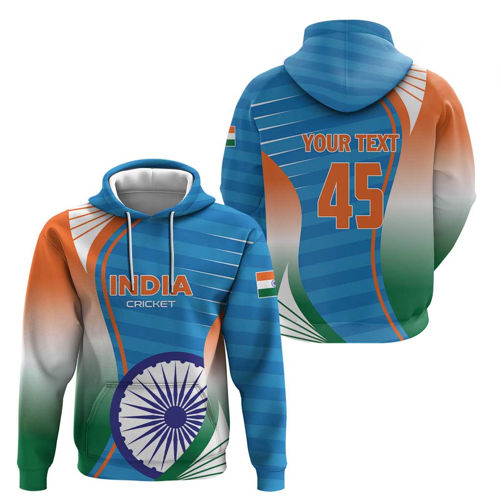 Custom India Cricket Hoodie Men in Blue Champions 2025 LT01
