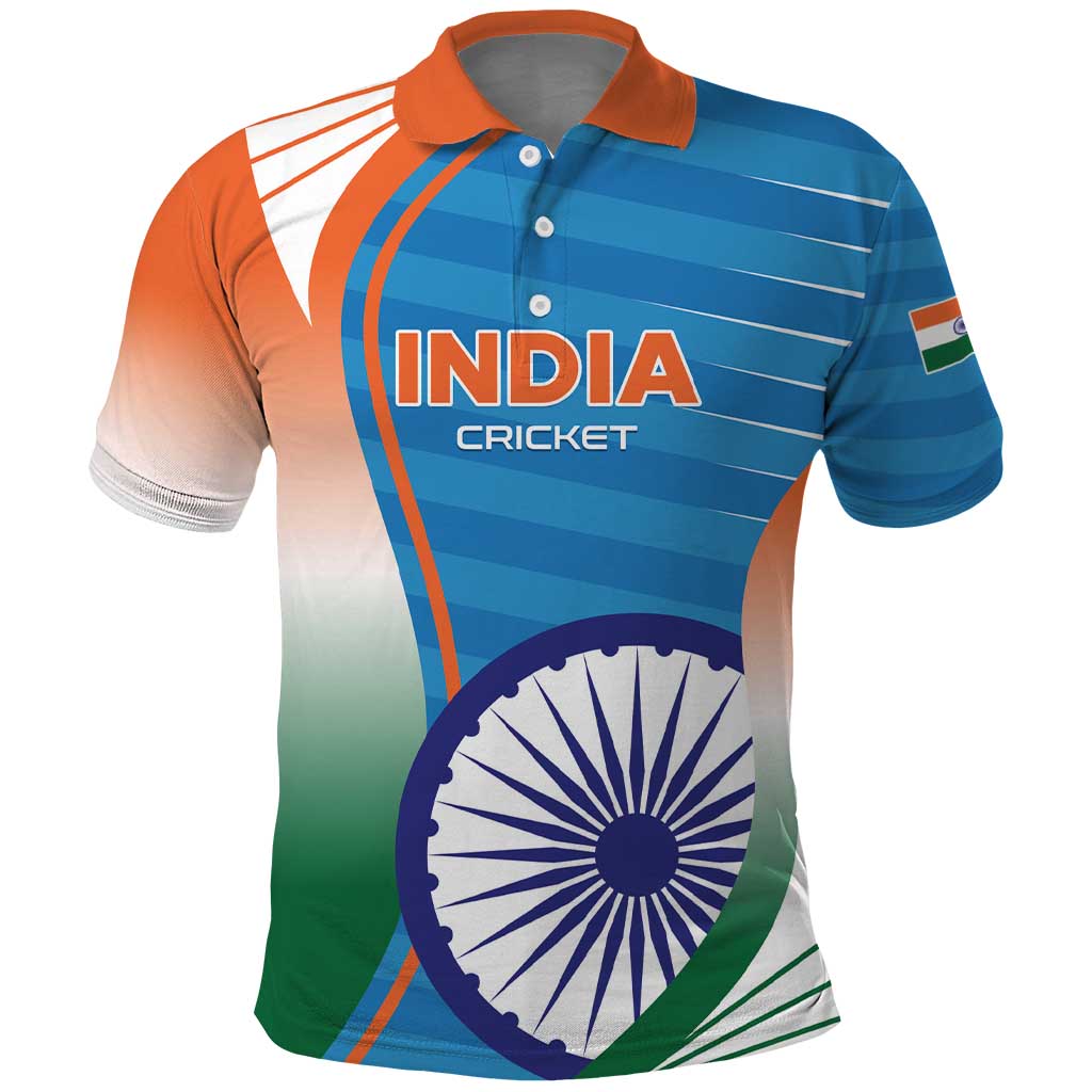 Custom India Cricket Polo Shirt Men in Blue Champions 2025 LT01