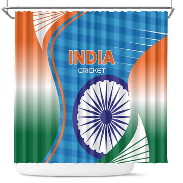 India Cricket Shower Curtain Men in Blue Champions 2025 LT01