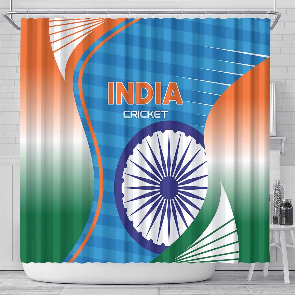 India Cricket Shower Curtain Men in Blue Champions 2025 LT01