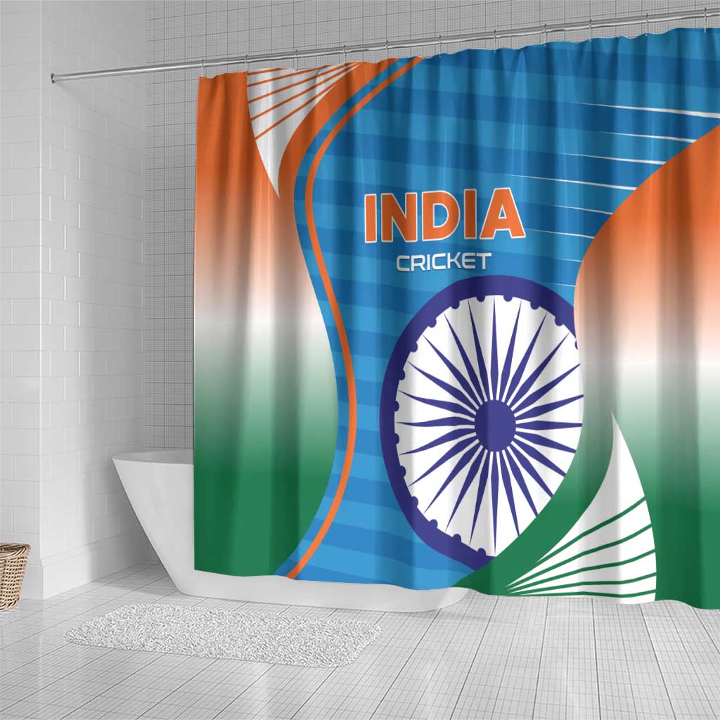 India Cricket Shower Curtain Men in Blue Champions 2025 LT01