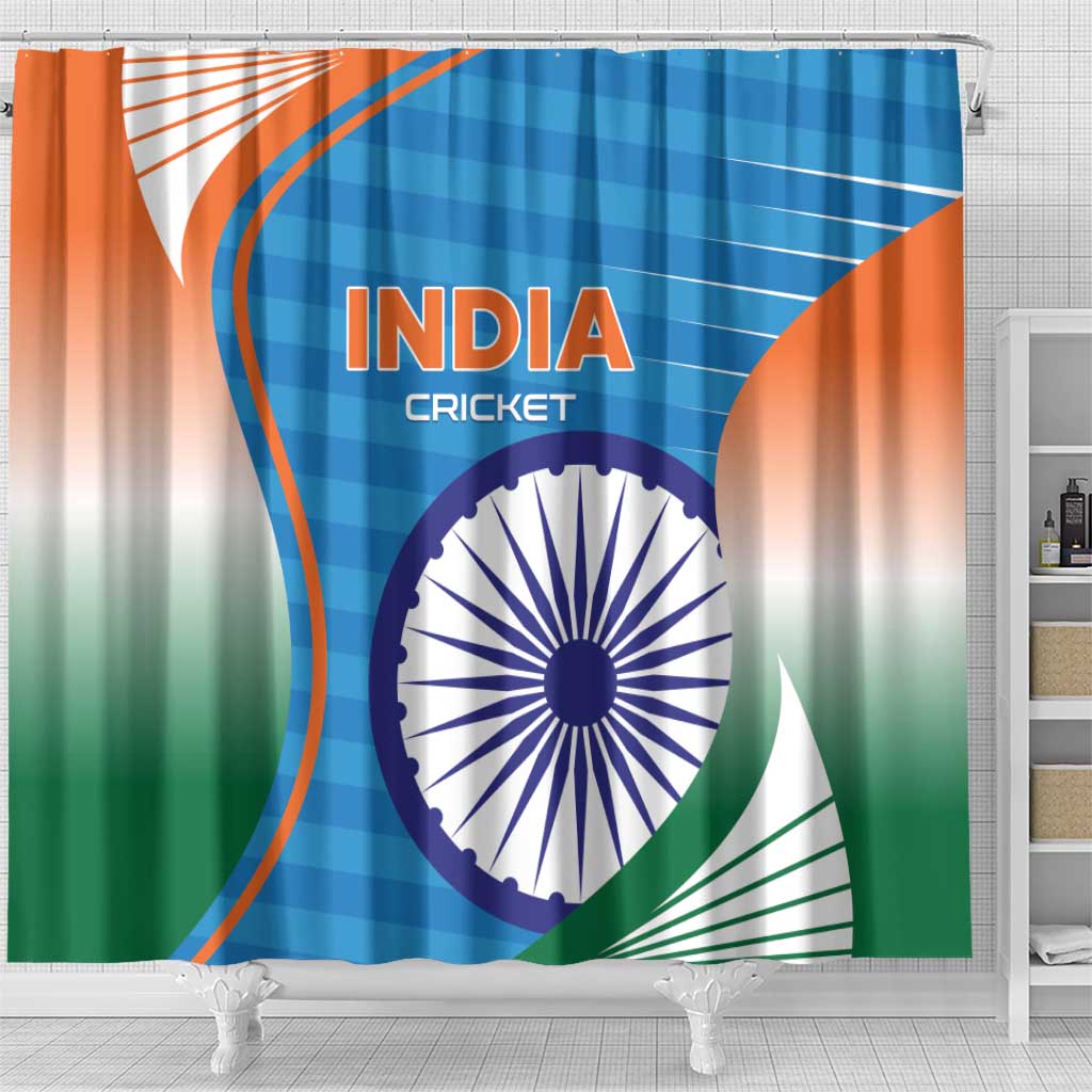 India Cricket Shower Curtain Men in Blue Champions 2025 LT01
