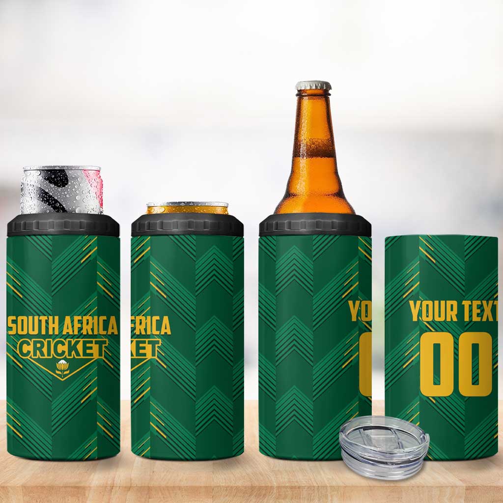 Custom South Africa Cricket 4 in 1 Can Cooler Tumbler SA Protea Woza Nawe LT01