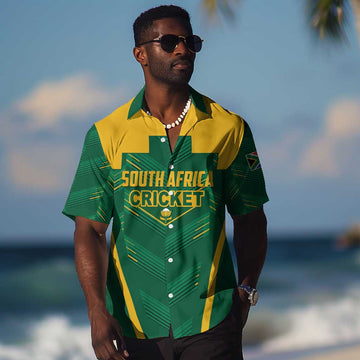 Custom South Africa Cricket Hawaiian Shirt SA Protea Woza Nawe LT01