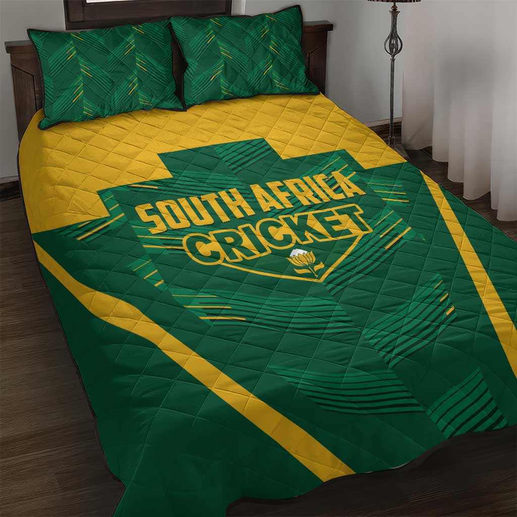 South Africa Cricket Quilt Bed Set SA Protea Woza Nawe LT01