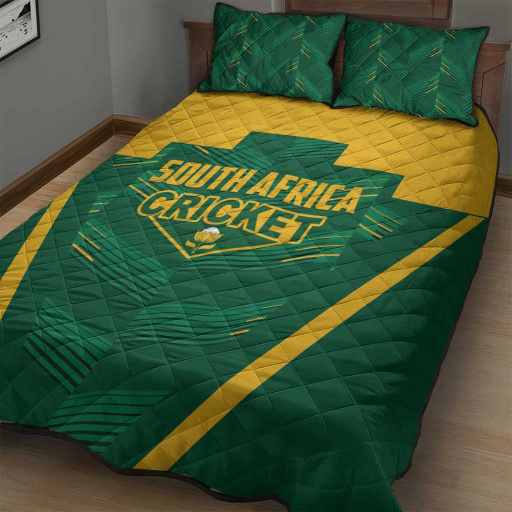 South Africa Cricket Quilt Bed Set SA Protea Woza Nawe LT01