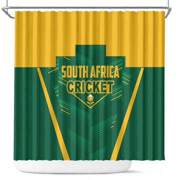 South Africa Cricket Shower Curtain SA Protea Woza Nawe LT01