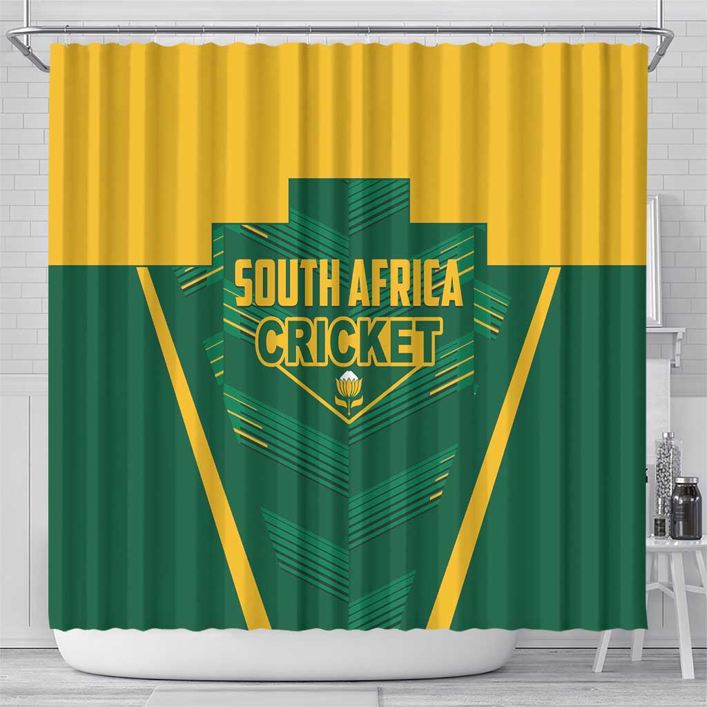 South Africa Cricket Shower Curtain SA Protea Woza Nawe LT01