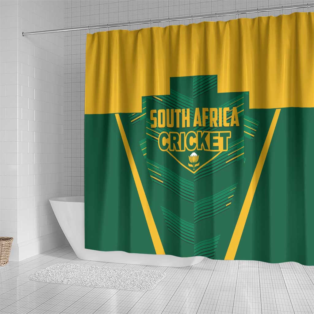 South Africa Cricket Shower Curtain SA Protea Woza Nawe LT01