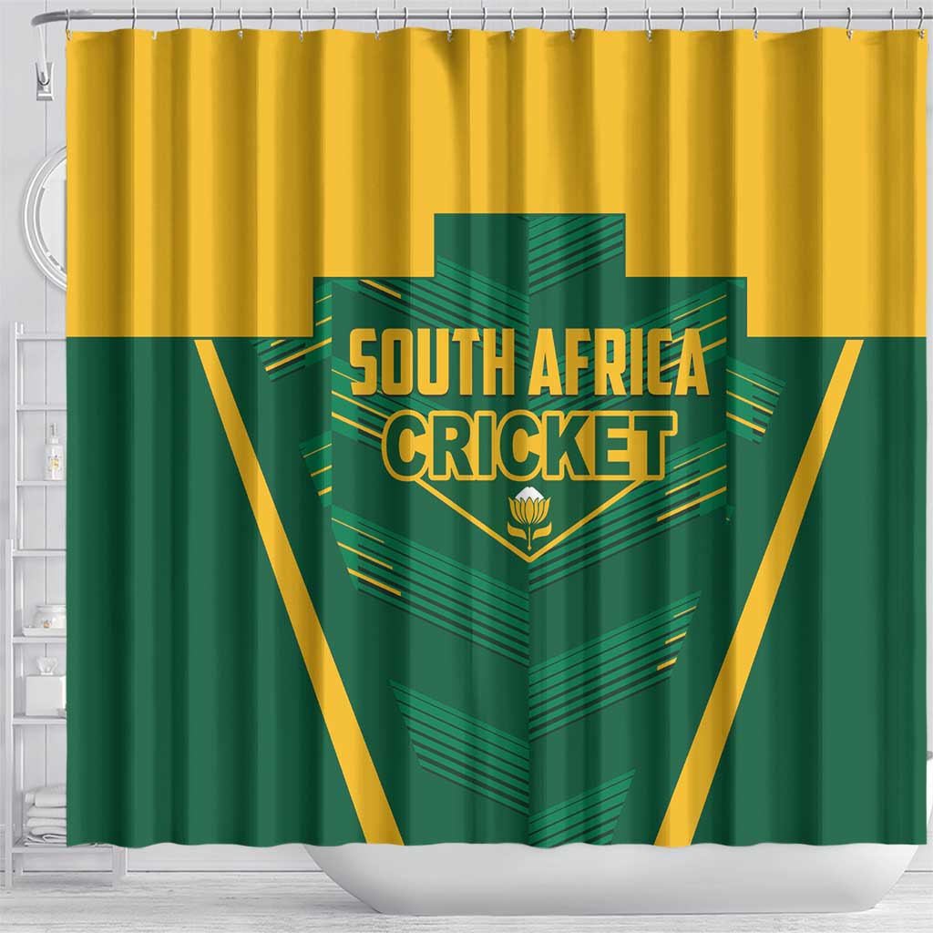 South Africa Cricket Shower Curtain SA Protea Woza Nawe LT01