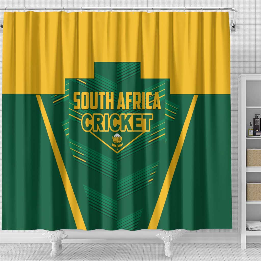 South Africa Cricket Shower Curtain SA Protea Woza Nawe LT01
