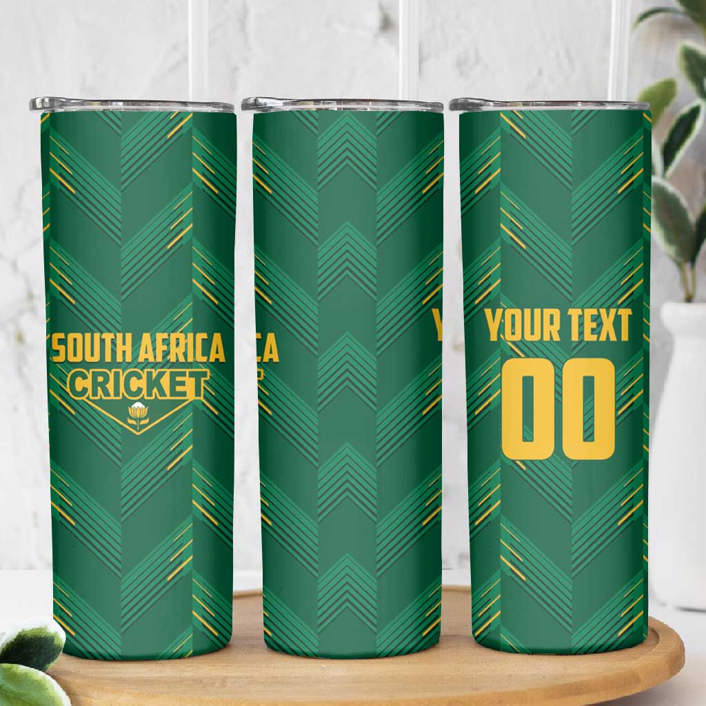 Custom South Africa Cricket Skinny Tumbler SA Protea Woza Nawe LT01