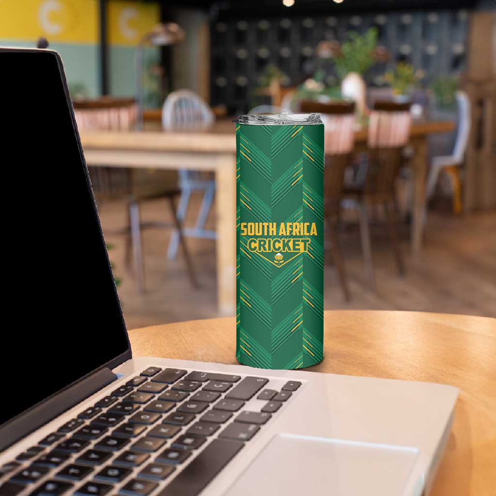 Custom South Africa Cricket Skinny Tumbler SA Protea Woza Nawe LT01