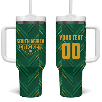 Custom South Africa Cricket Tumbler With Handle SA Protea Woza Nawe LT01