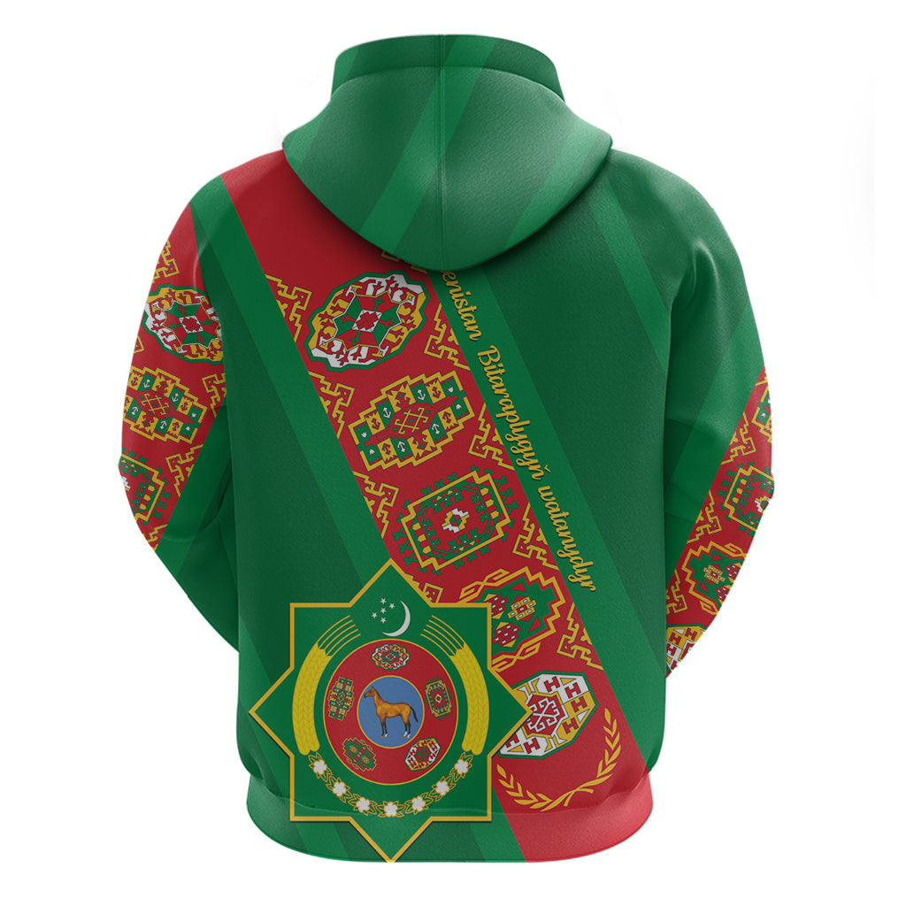 Turkmenistan Flag Day Hoodie Turkmenistan Bitaraplygyn watanydyr LT01