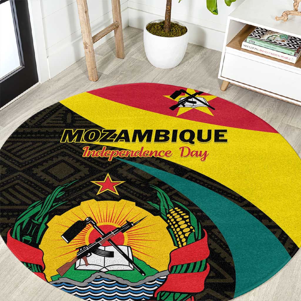 Mozambique Independence Day Round Carpet Muzambhiki 1975 Anniversary LT01