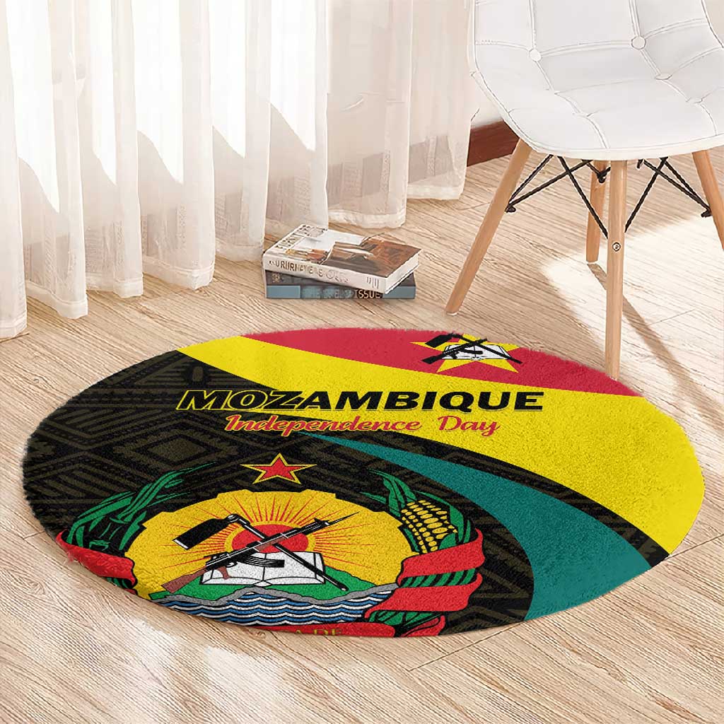 Mozambique Independence Day Round Carpet Muzambhiki 1975 Anniversary LT01