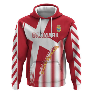 Custom Danmark 2024 Football Hoodie We are Red We are White We are Danish Dynamite LT01