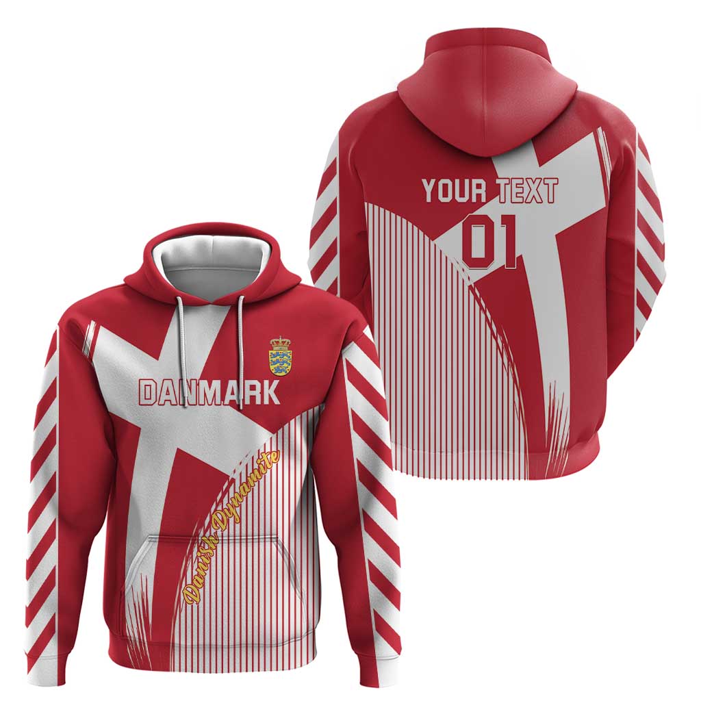 Custom Danmark 2024 Football Hoodie We are Red We are White We are Danish Dynamite LT01