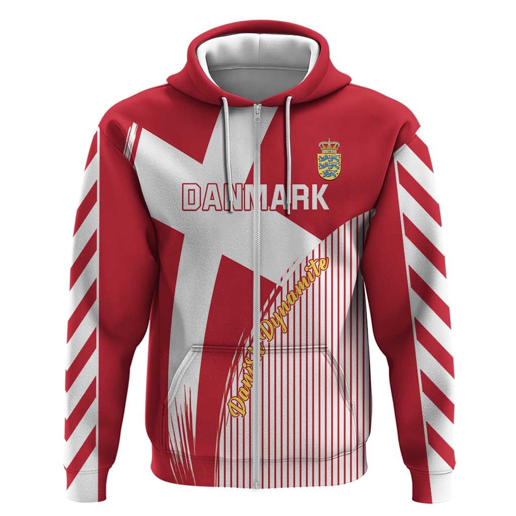 Custom Danmark 2024 Football Hoodie We are Red We are White We are Danish Dynamite LT01