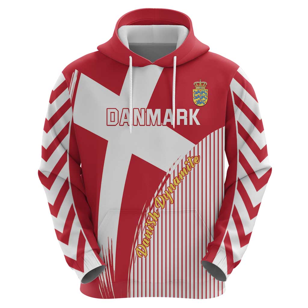 Custom Danmark 2024 Football Hoodie We are Red We are White We are Danish Dynamite LT01