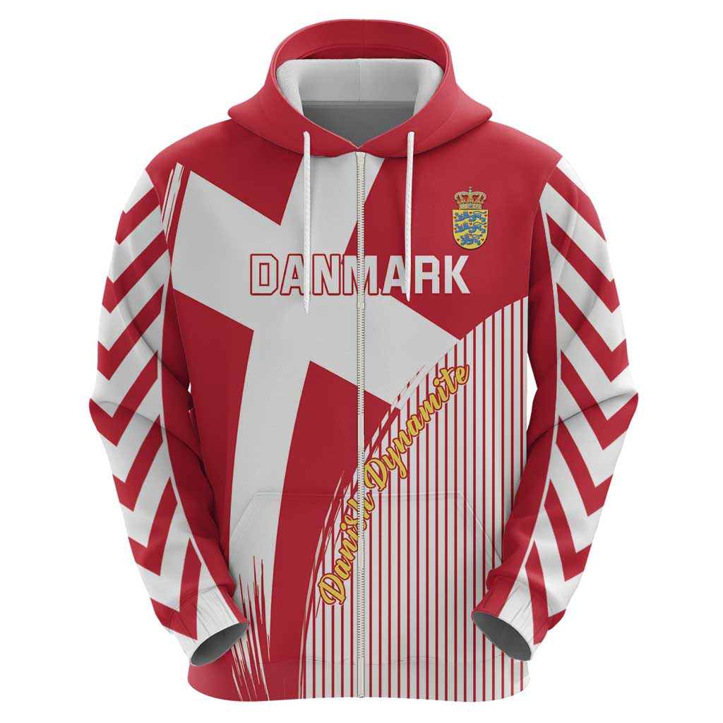 Custom Danmark 2024 Football Hoodie We are Red We are White We are Danish Dynamite LT01