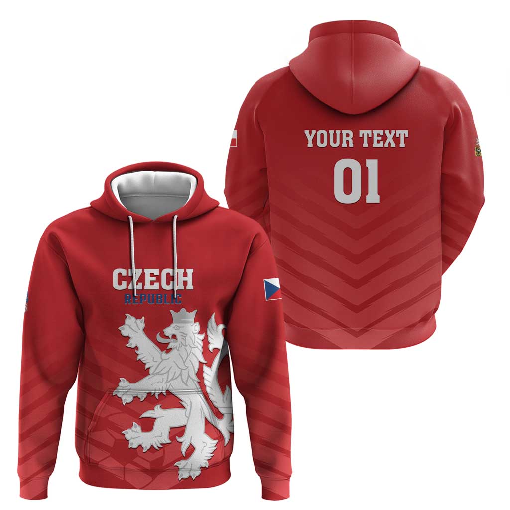 Custom Czech Republic 2024 Football Hoodie Jeden Tym Jeden Cil Czechia LT01