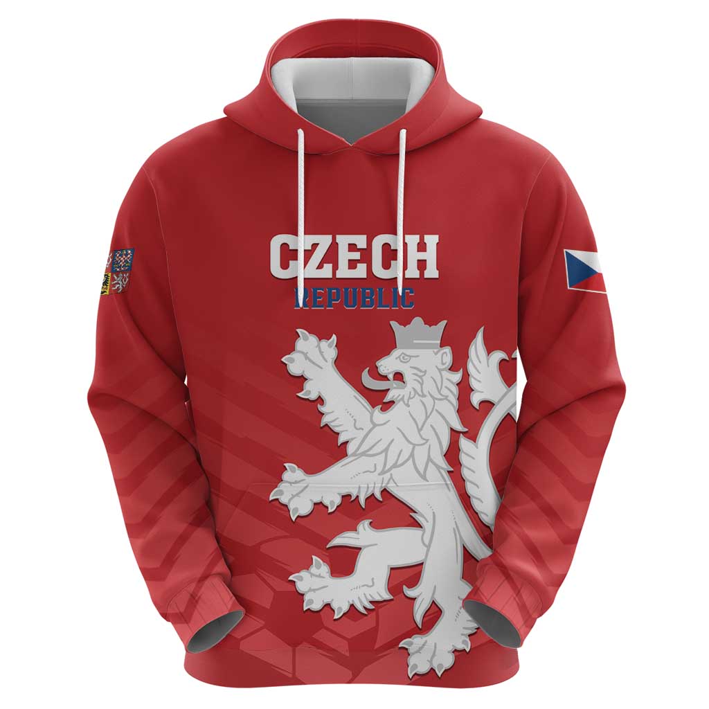 Custom Czech Republic 2024 Football Hoodie Jeden Tym Jeden Cil Czechia LT01