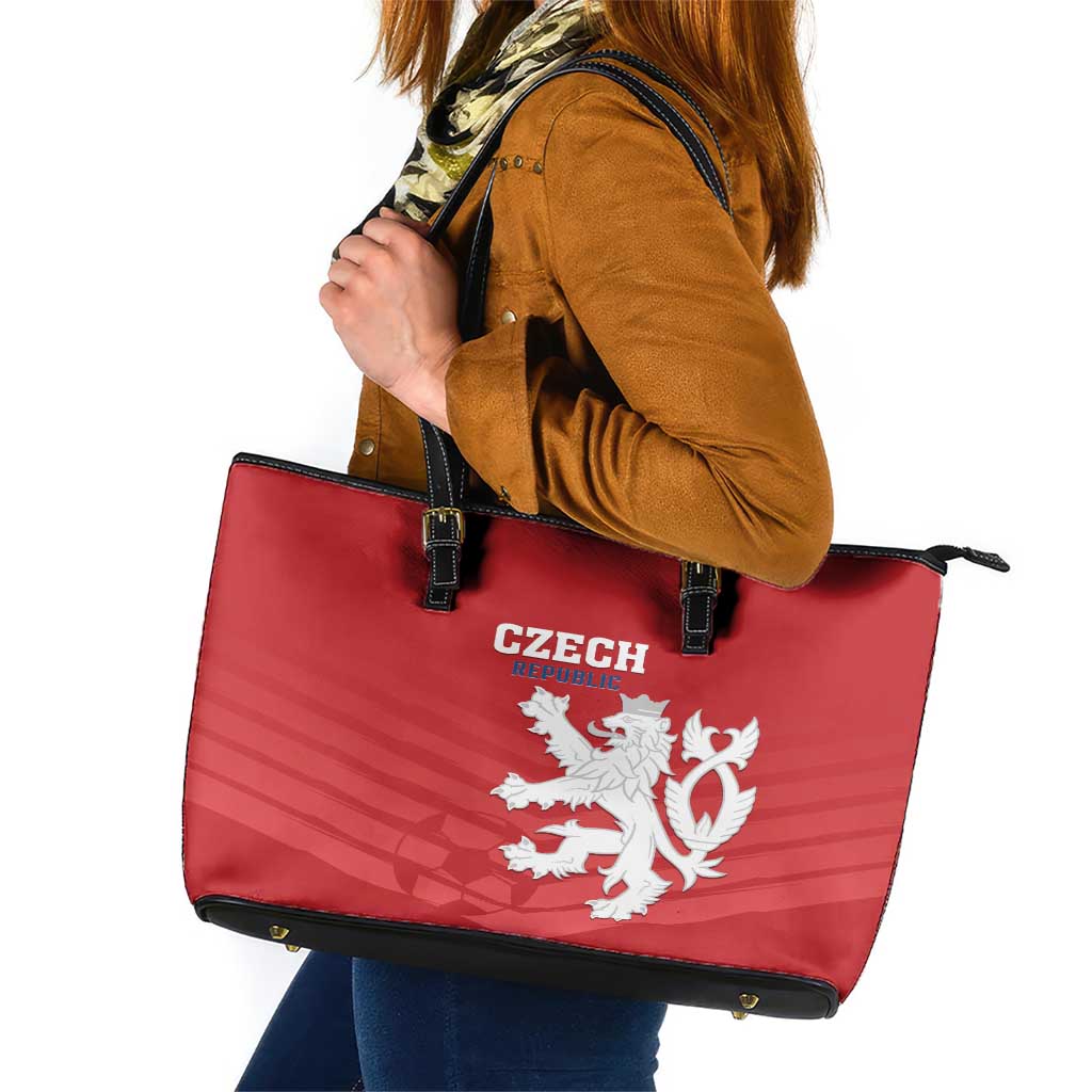 Czech Republic 2024 Football Leather Tote Bag Jeden Tym Jeden Cil Czechia LT01