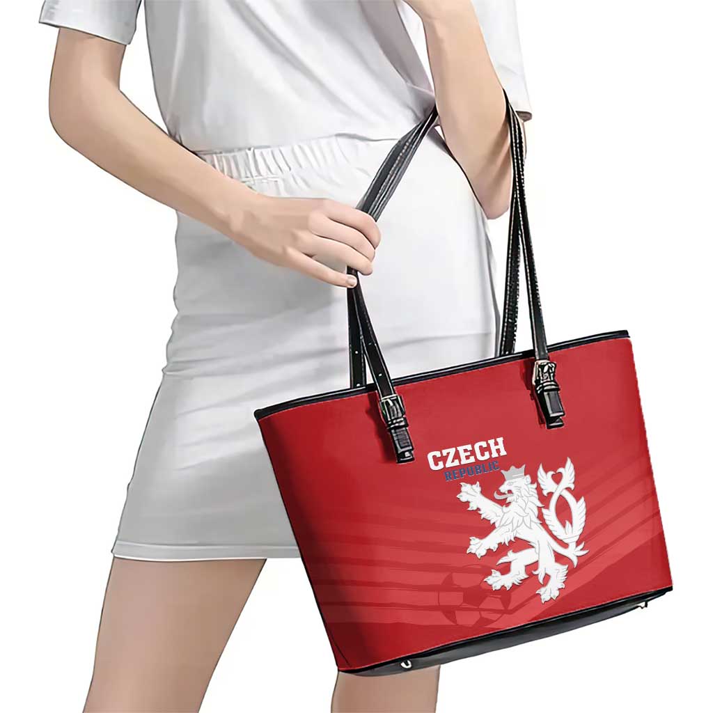 Czech Republic 2024 Football Leather Tote Bag Jeden Tym Jeden Cil Czechia LT01