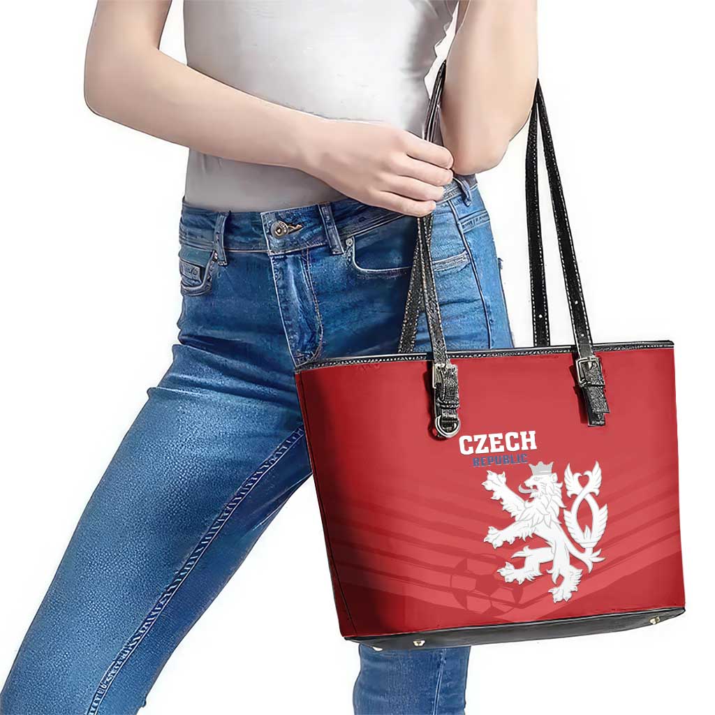 Czech Republic 2024 Football Leather Tote Bag Jeden Tym Jeden Cil Czechia LT01