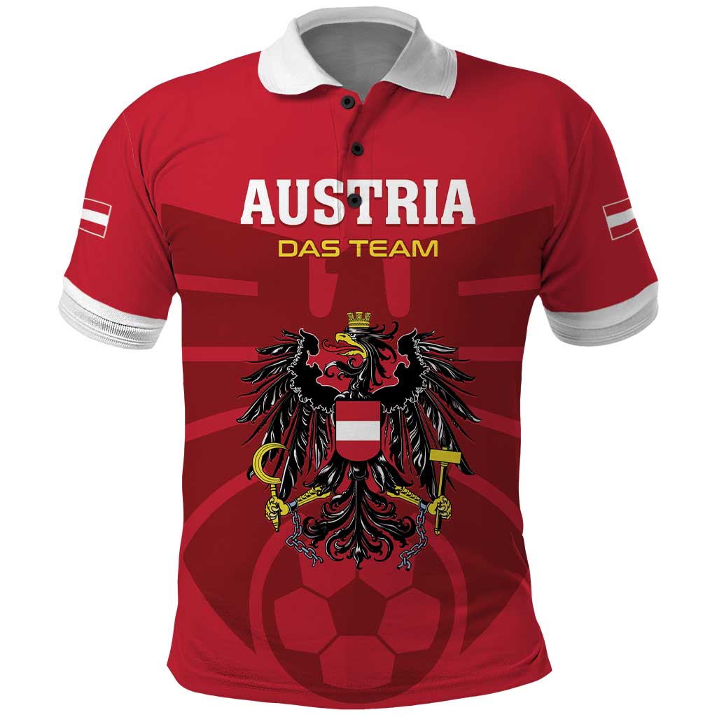 Custom Austria 2024 Football Polo Shirt Das Team Go Champions LT01