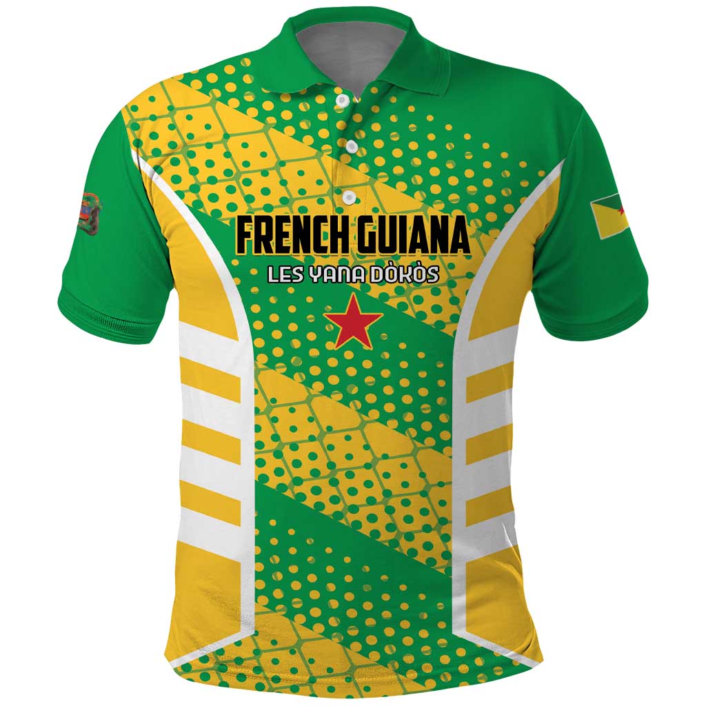 Custom French Guiana Football Polo Shirt Go Les Yana Dokos LT01