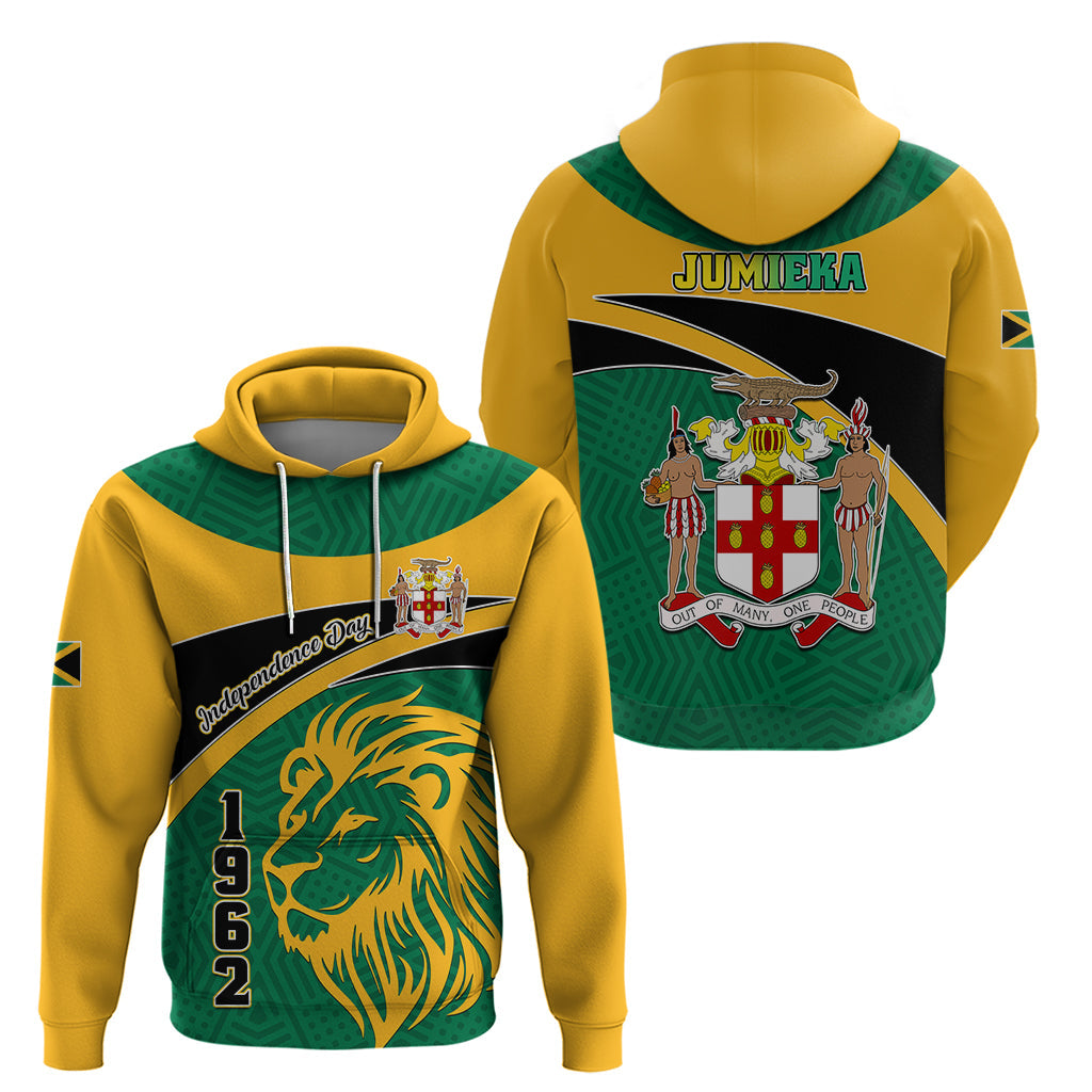 Jamaica Independence Day Hoodie Jumieka Lion Mix African Pattern LT01