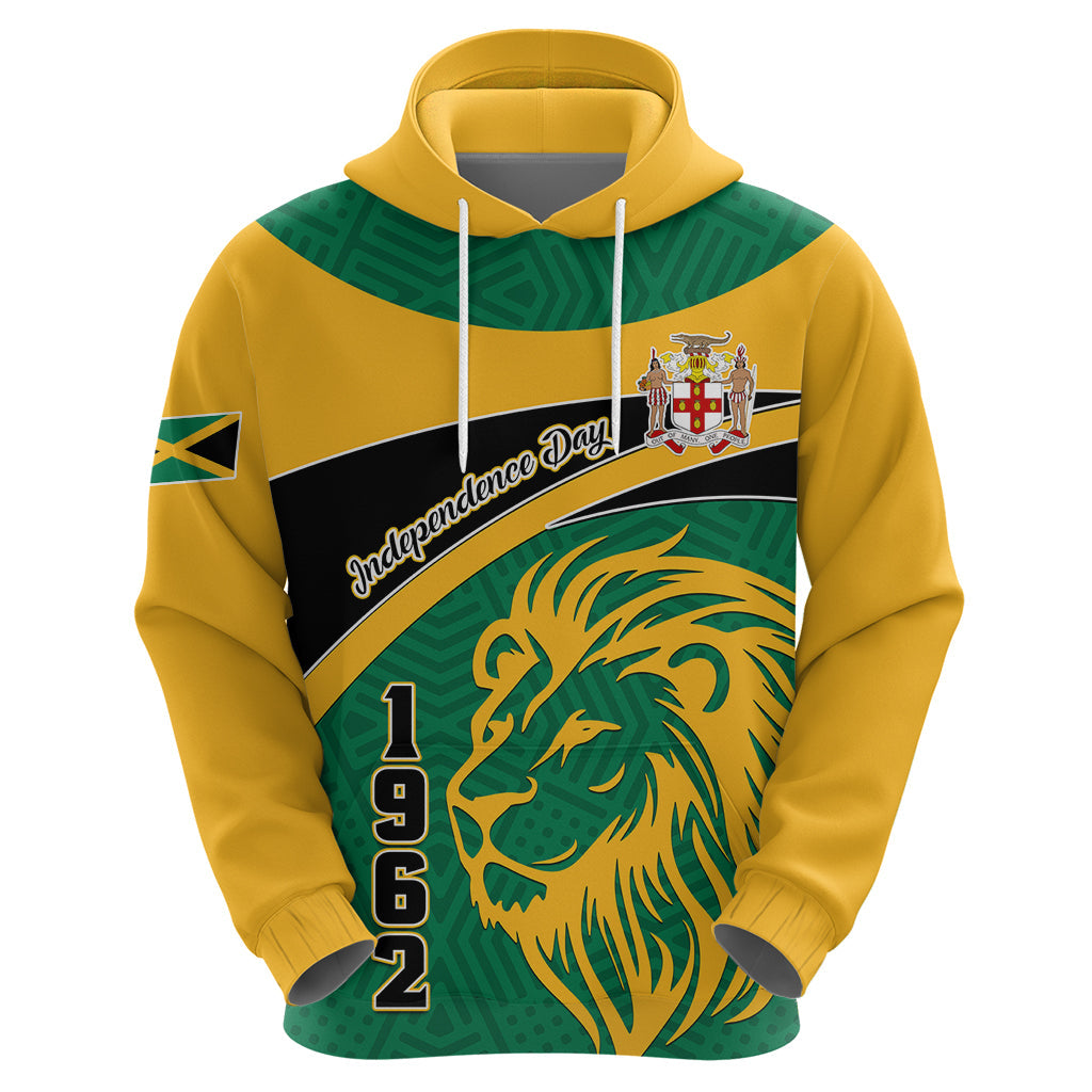 Jamaica Independence Day Hoodie Jumieka Lion Mix African Pattern LT01