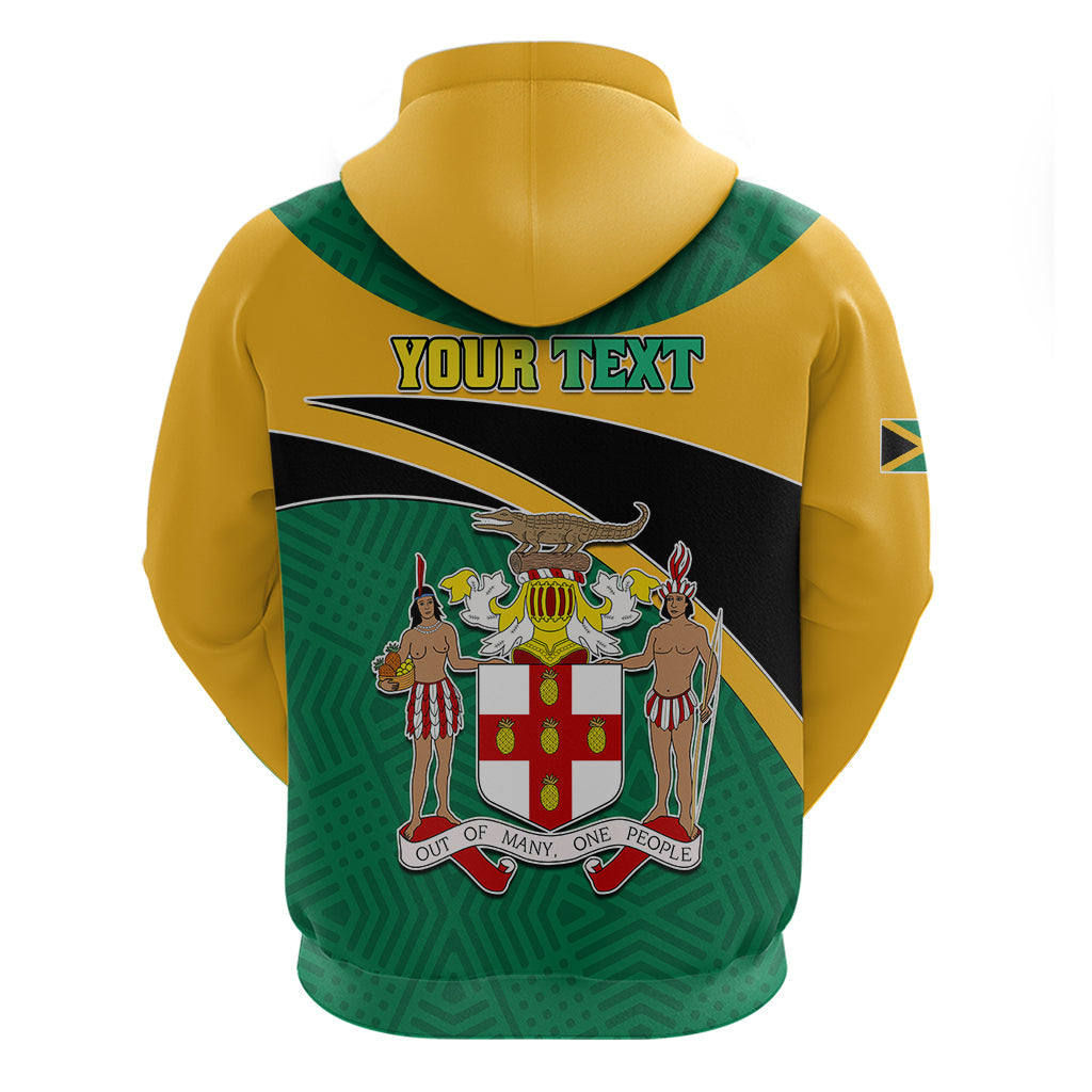 Personalised Jamaica Independence Day Hoodie Jumieka Lion Mix African Pattern LT01