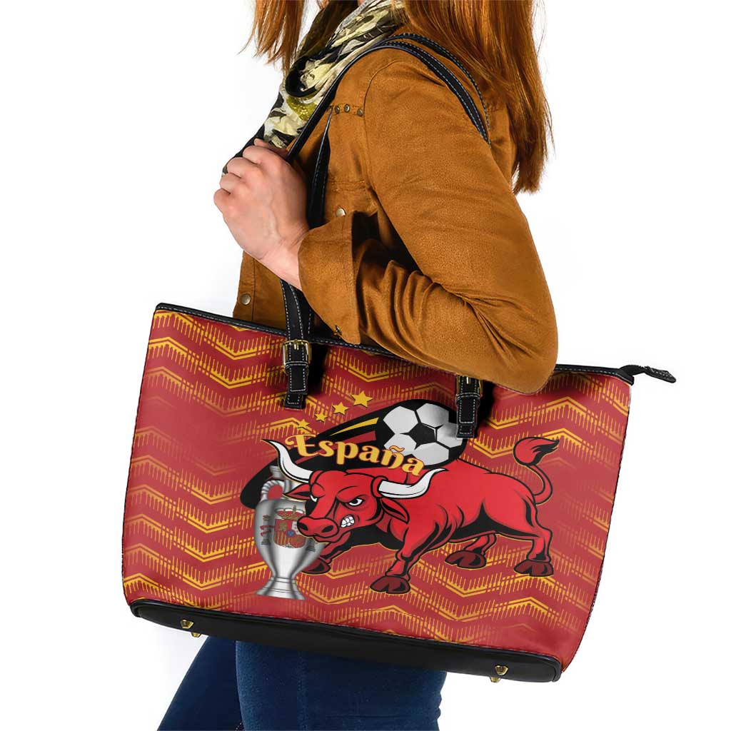 Spain 2024 Football Champions Leather Tote Bag Espana La Roja LT01