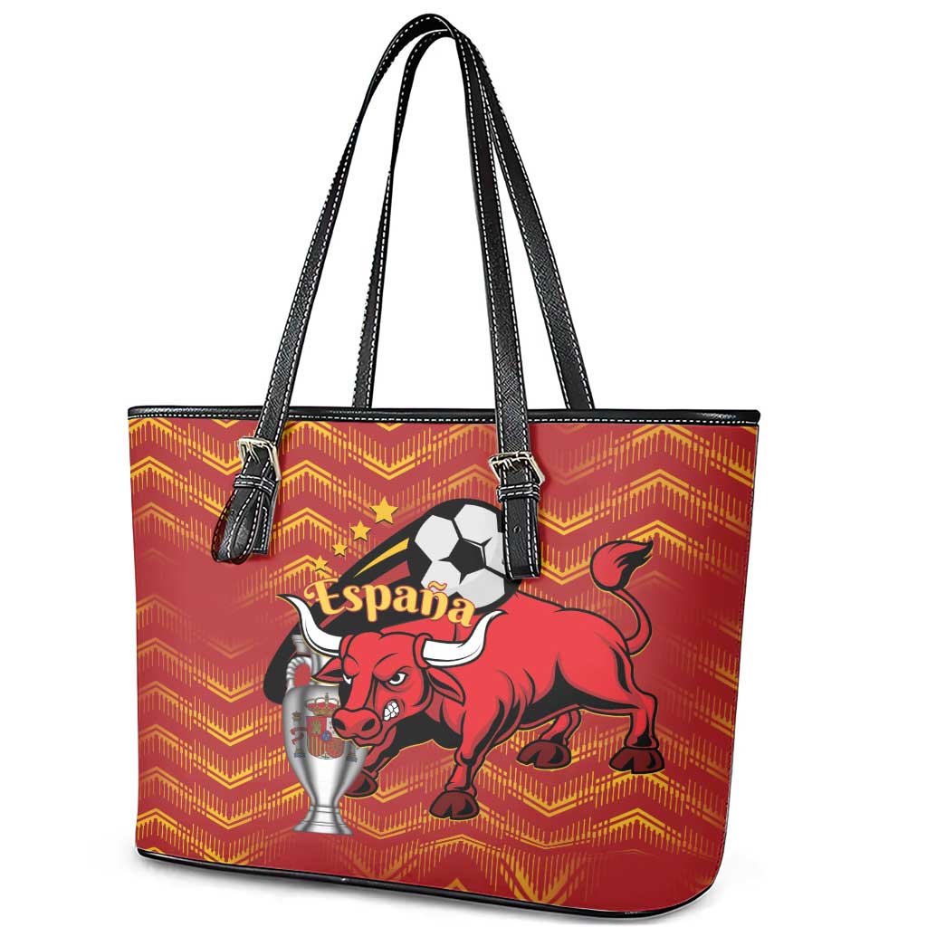 Spain 2024 Football Champions Leather Tote Bag Espana La Roja LT01