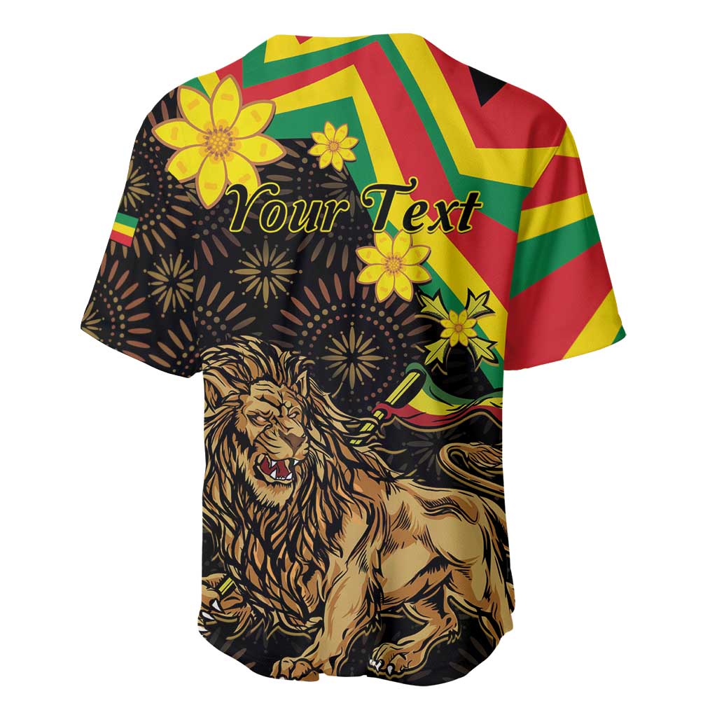 Enkutatash Ethiopia New Year Baseball Jersey Lion of Judah Adey Abeba Flower LT01