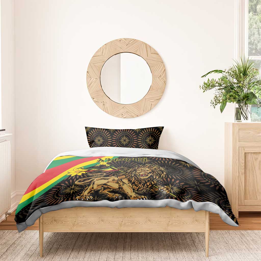 Enkutatash Ethiopia New Year Bedding Set Lion of Judah Adey Abeba Flower LT01