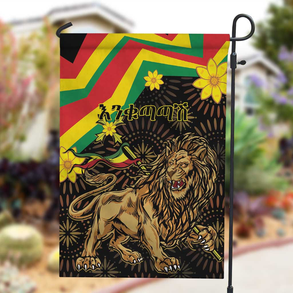 Enkutatash Ethiopia New Year Garden Flag Lion of Judah Adey Abeba Flower LT01